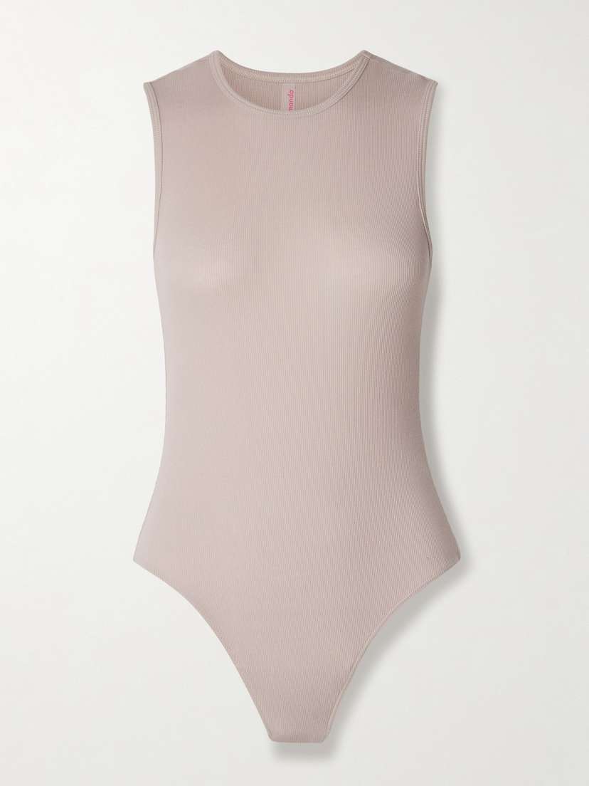 Commando Luxury Rib Stretch Pima Cotton And Modal-blend Bodysuit