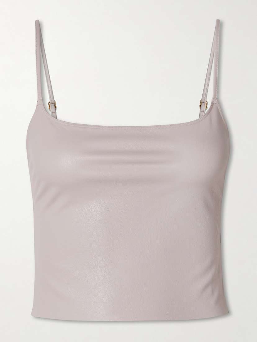 Commando Cropped Faux Stretch-leather Tank