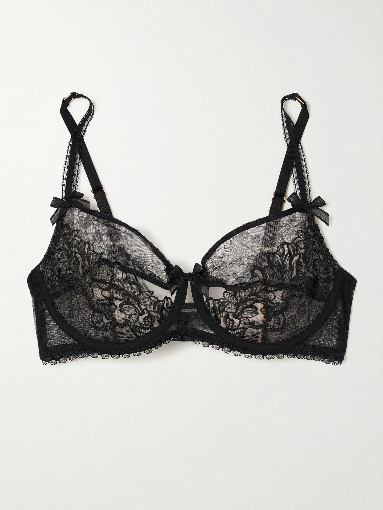 Agent Provocateur Violah Tulle And Lace Underwired Soft-cup Bra In Black