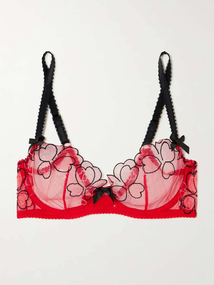 Agent Provocateur Maysie Embroidered Tulle Underwired Soft-cup Bra