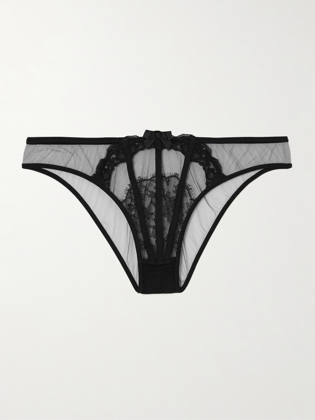 Agent Provocateur Mariann Lace-trimmed Tulle Briefs In Black