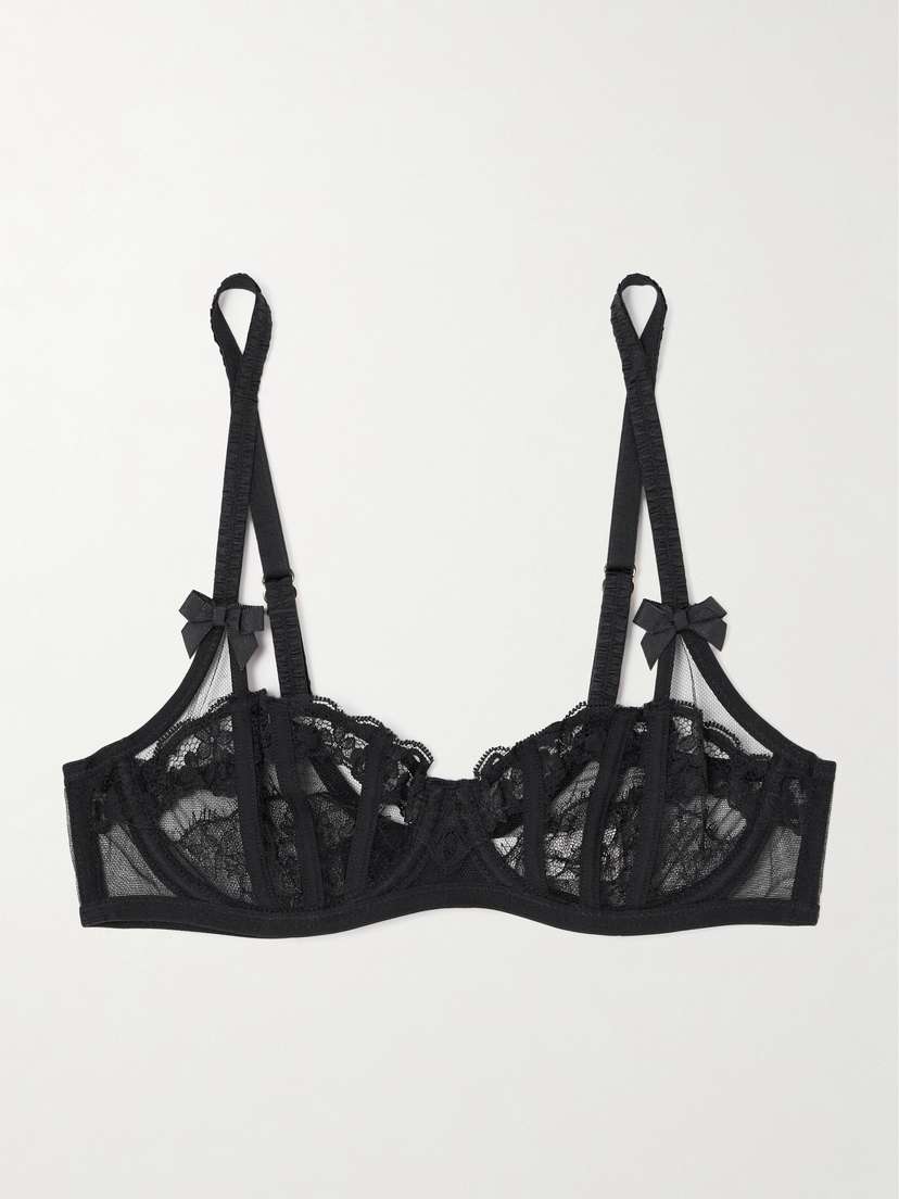Agent Provocateur Mariann Tulle And Lace Underwired Soft-cup Balconette Bra