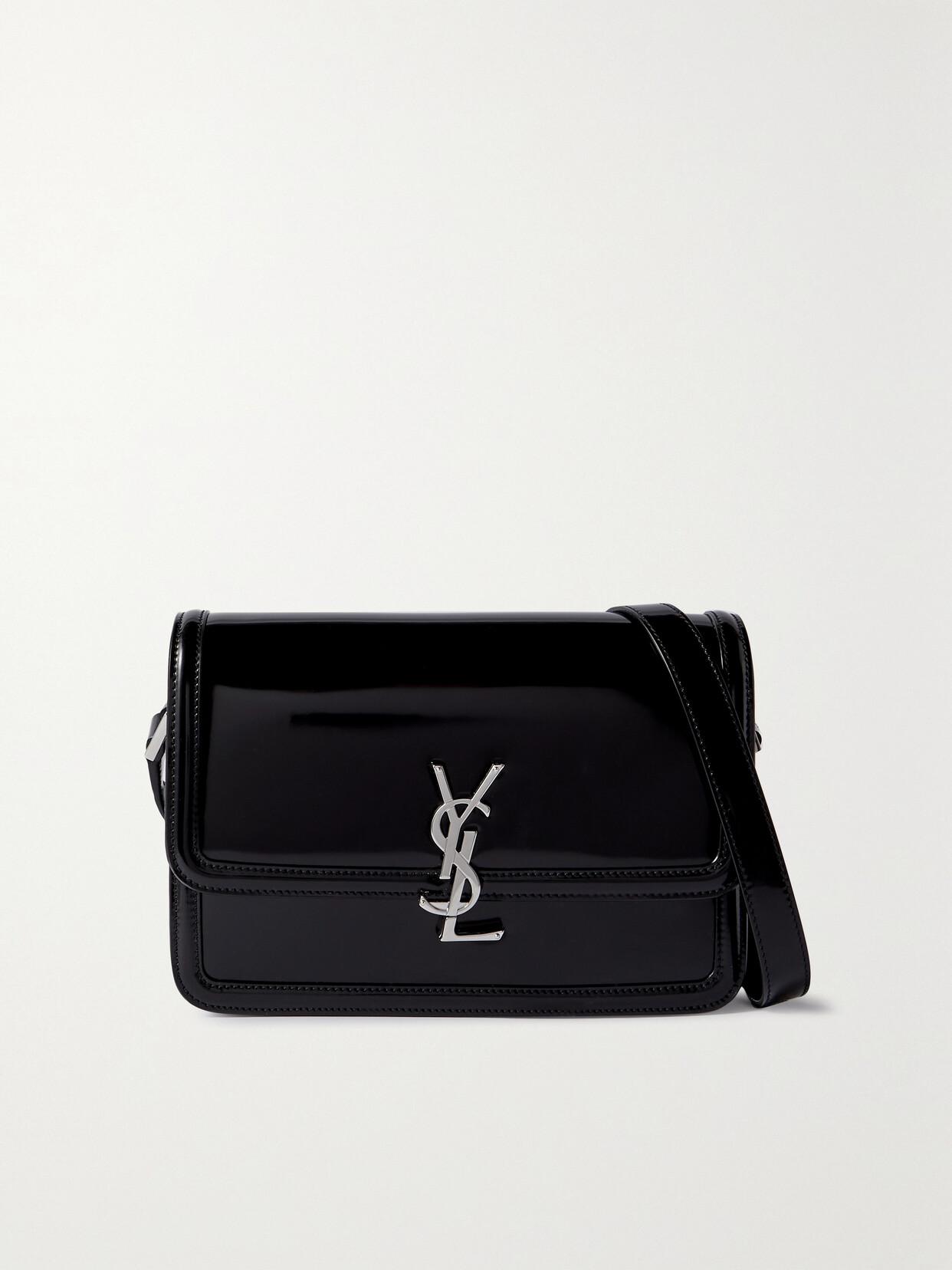 SAINT LAURENT - Solferino Medium Glossed-leather Shoulder Bag - Black