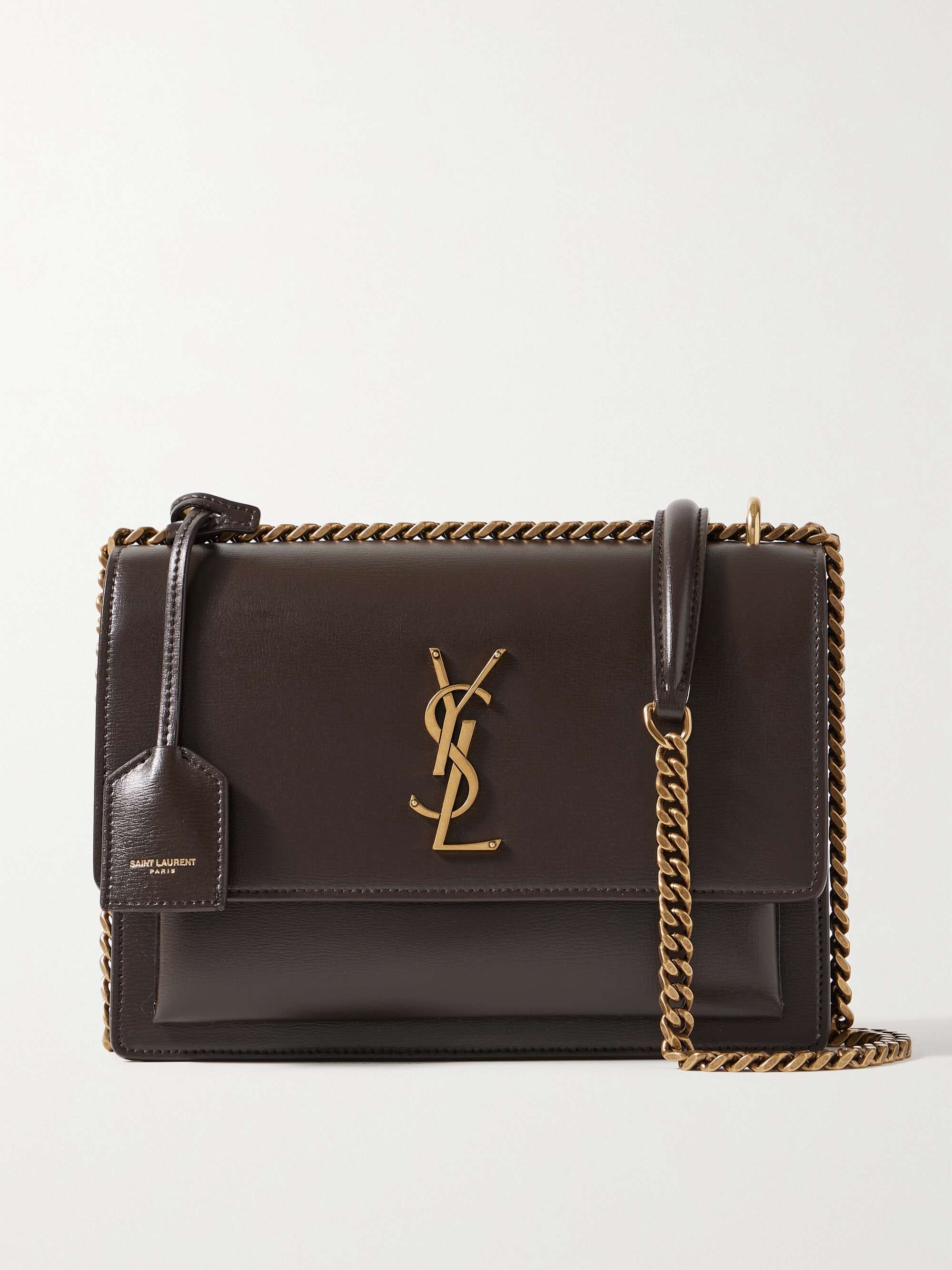 Saint Laurent Sunset Chain Wallet Black in Calfskin with Gold-tone - US