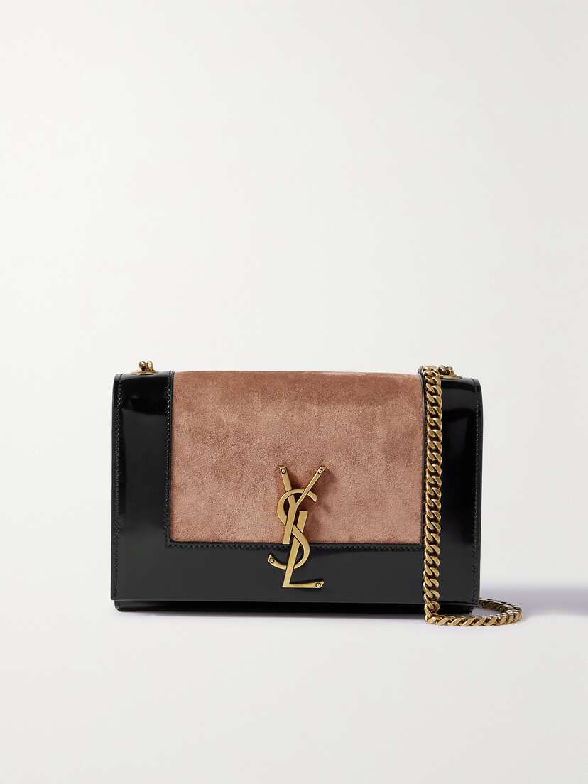 Saint Laurent Kate Small Glossed-leather And Suede Shoulder Bag -  - One size
