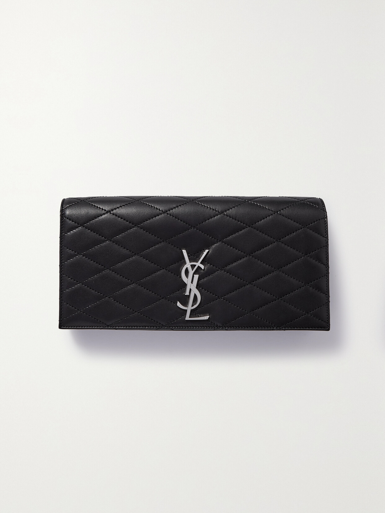 Saint Laurent Kate Quilted Leather Clutch In Black ModeSens
