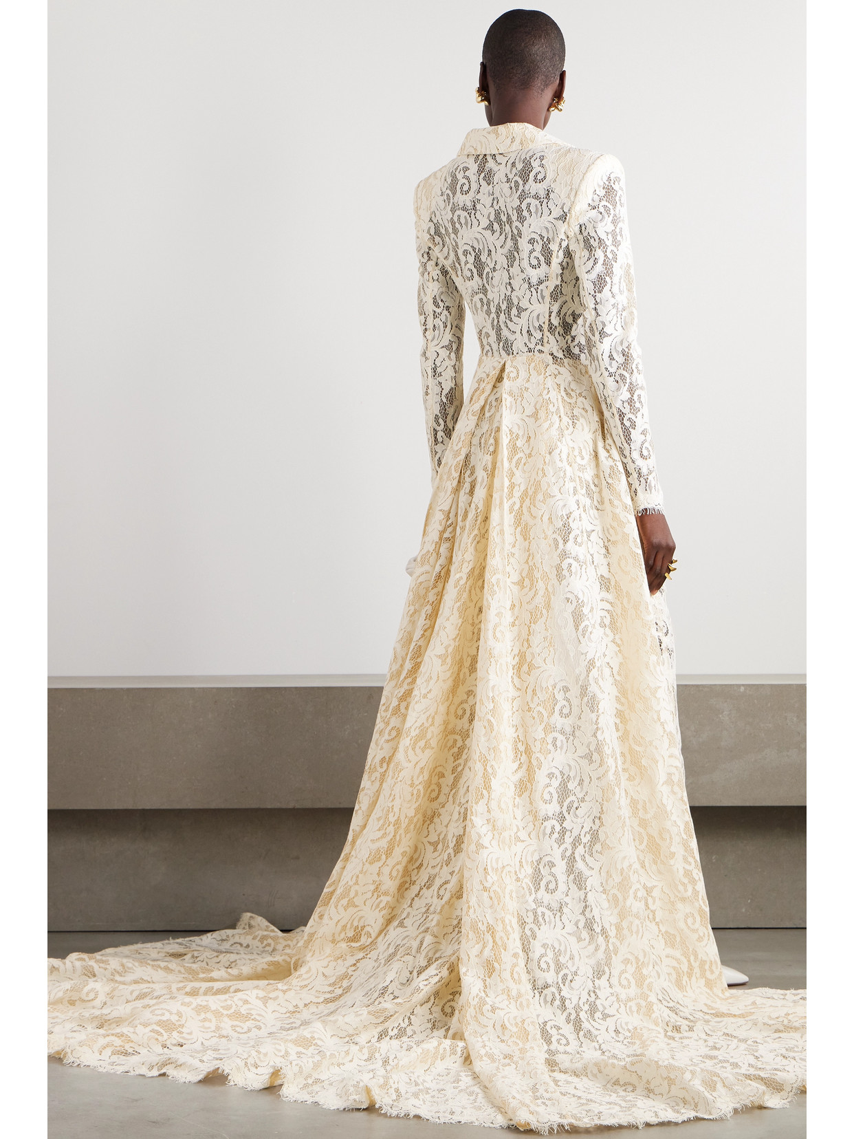 Safiyaa Gregora Draped Corded Lace Jacket In White