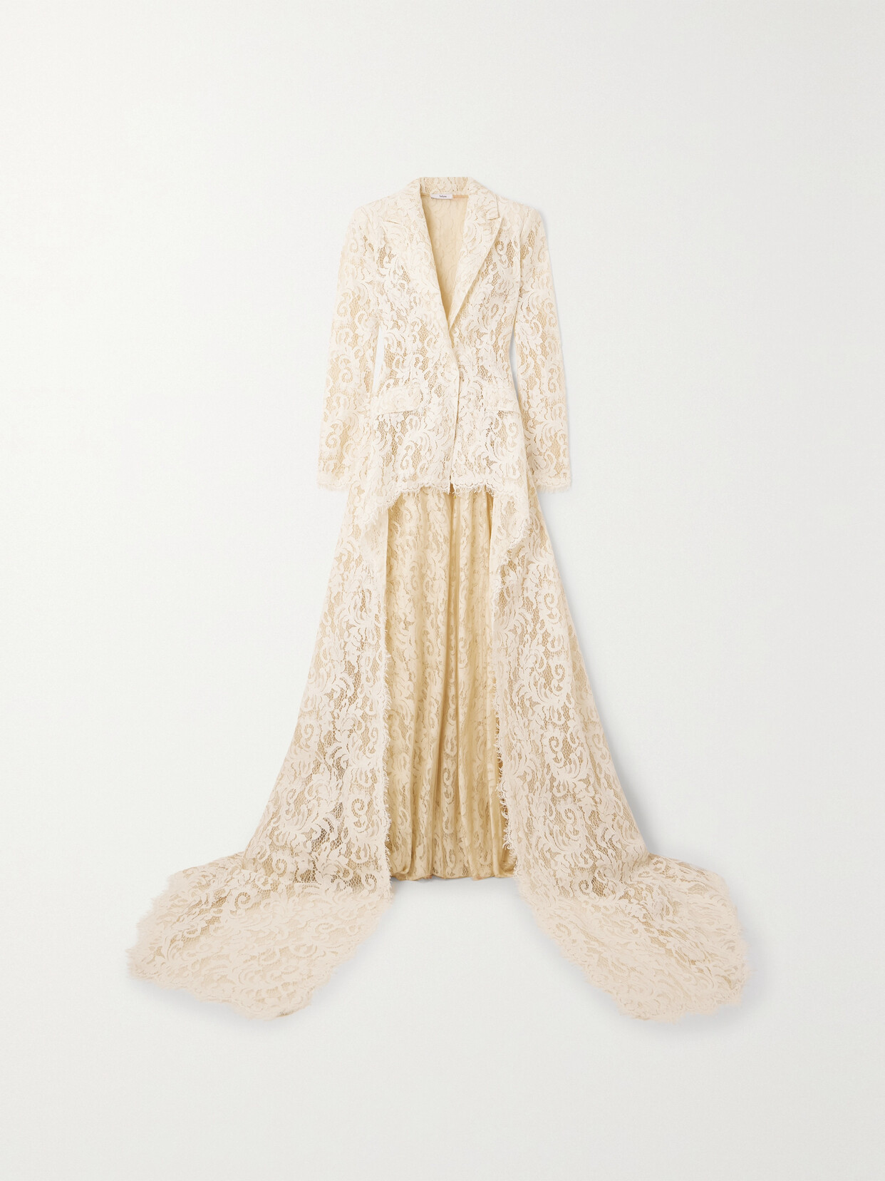 Safiyaa - Gregora Draped Corded Lace Jacket - White