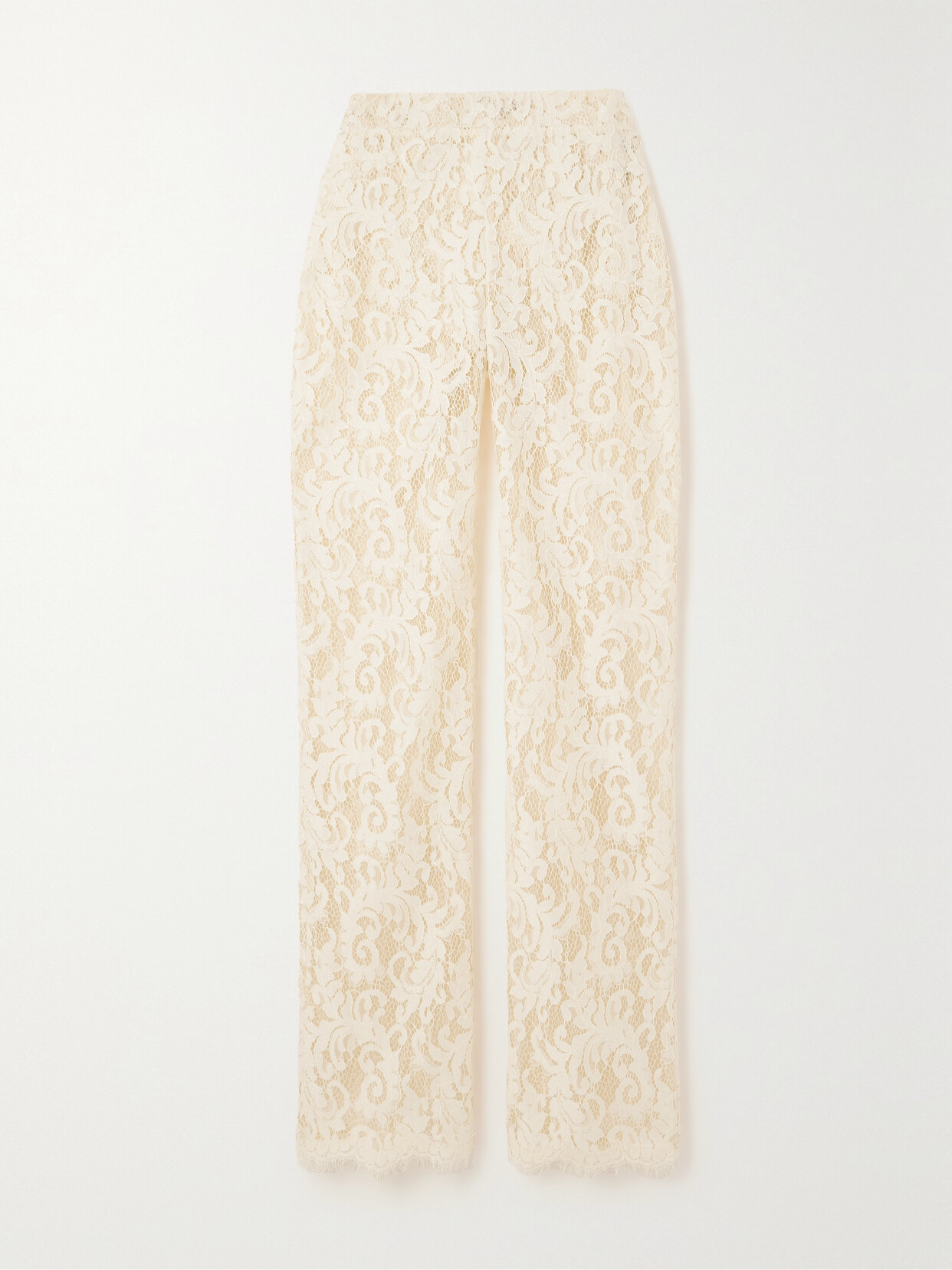 Safiyaa Gregora Corded Lace Straight-leg Pants In White