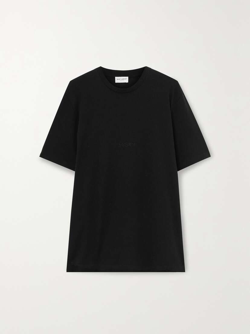 Saint Laurent Embroidered Cotton T-shirt
