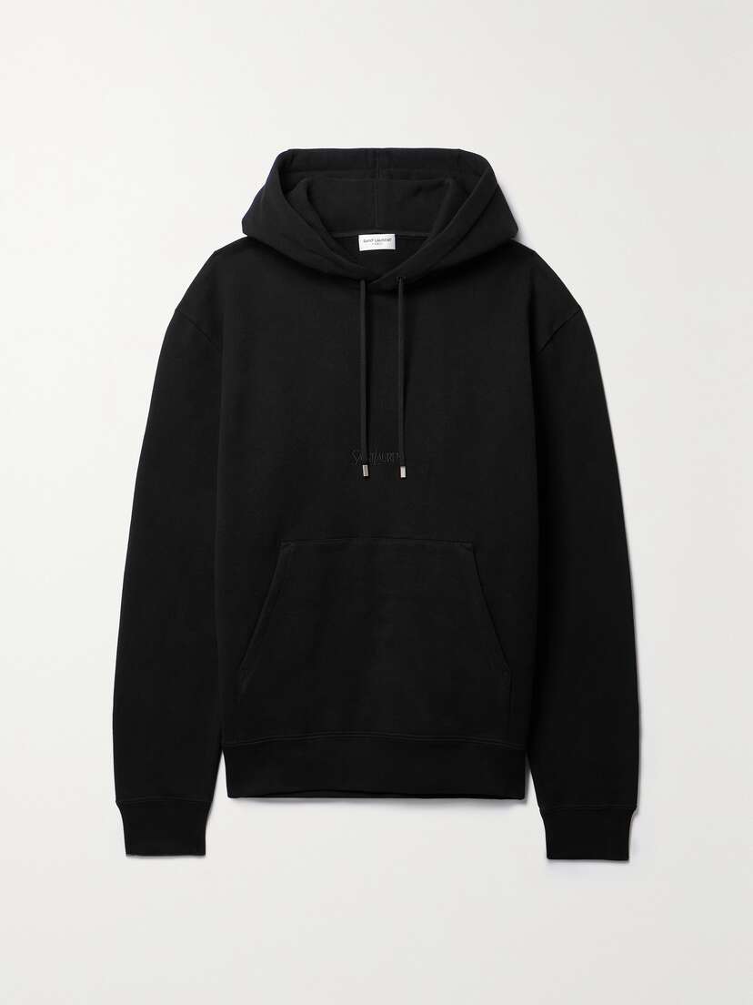 Saint Laurent Embroidered Cotton-jersey Hoodie