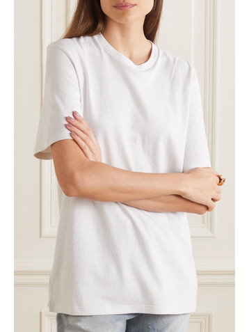 Saint Laurent Embroidered cotton T-shirt