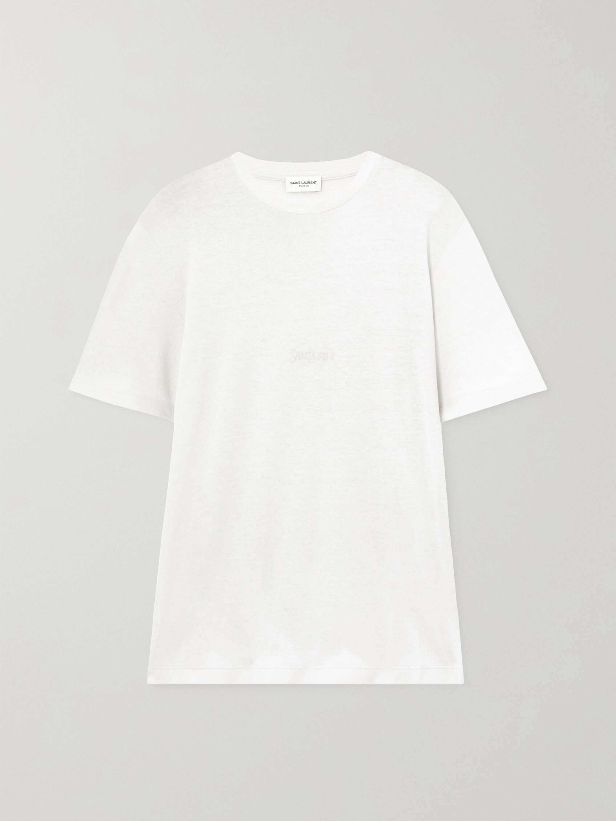 SAINT LAURENT Embroidered cotton T-shirt | NET-A-PORTER