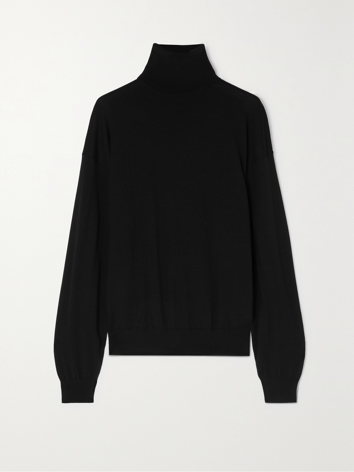 Saint Laurent Wool Turtleneck Sweater In Black