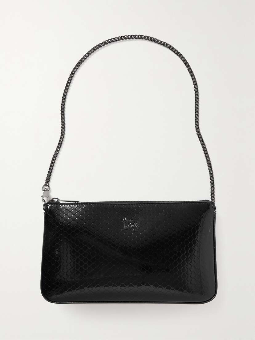 Christian Louboutin Loubila Snake-effect Patent-leather Shoulder Bag