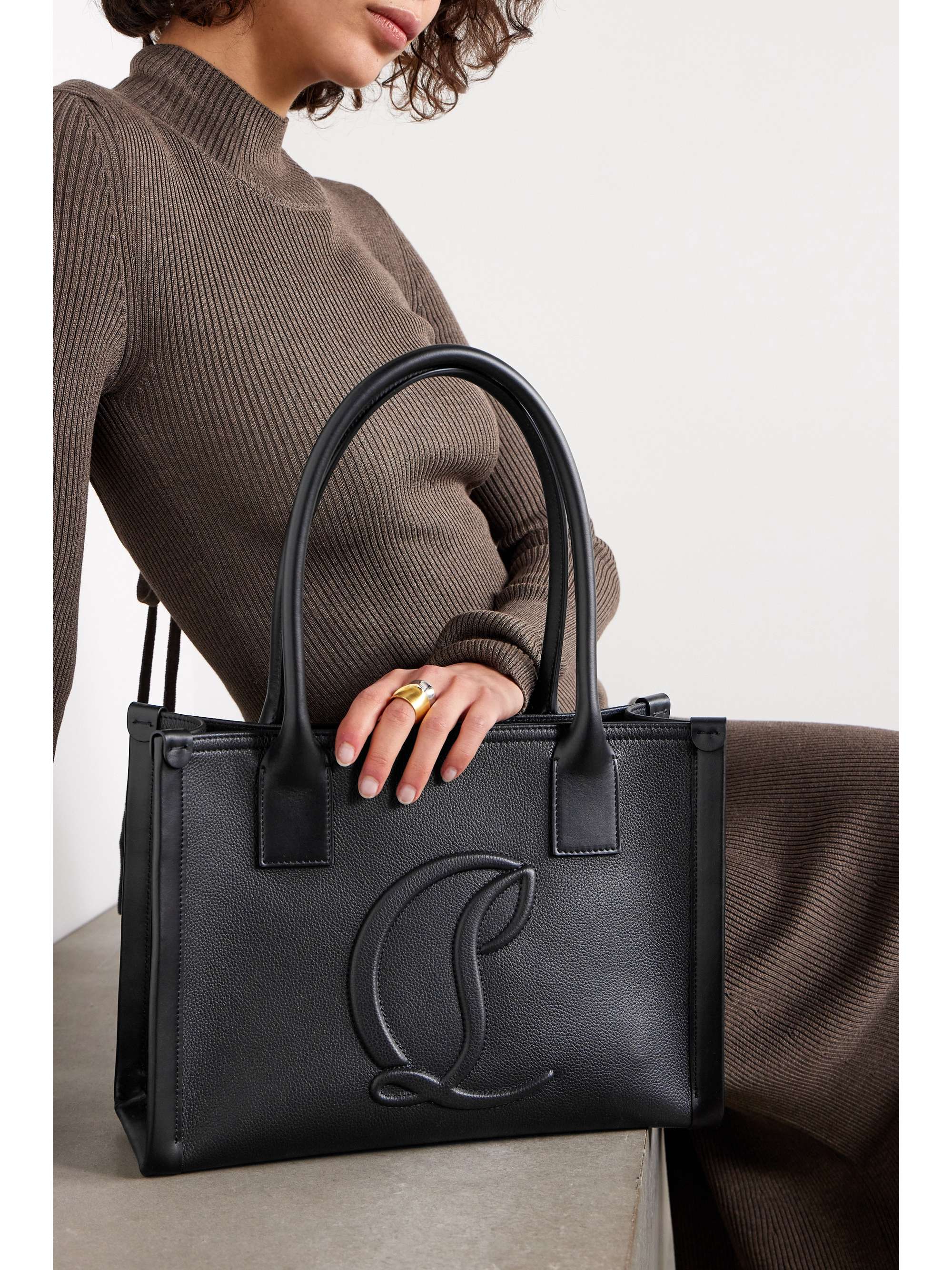 入園入学祝い LOUBOUTIN CHRISTIAN By tote textured-leather small Side My バッグ