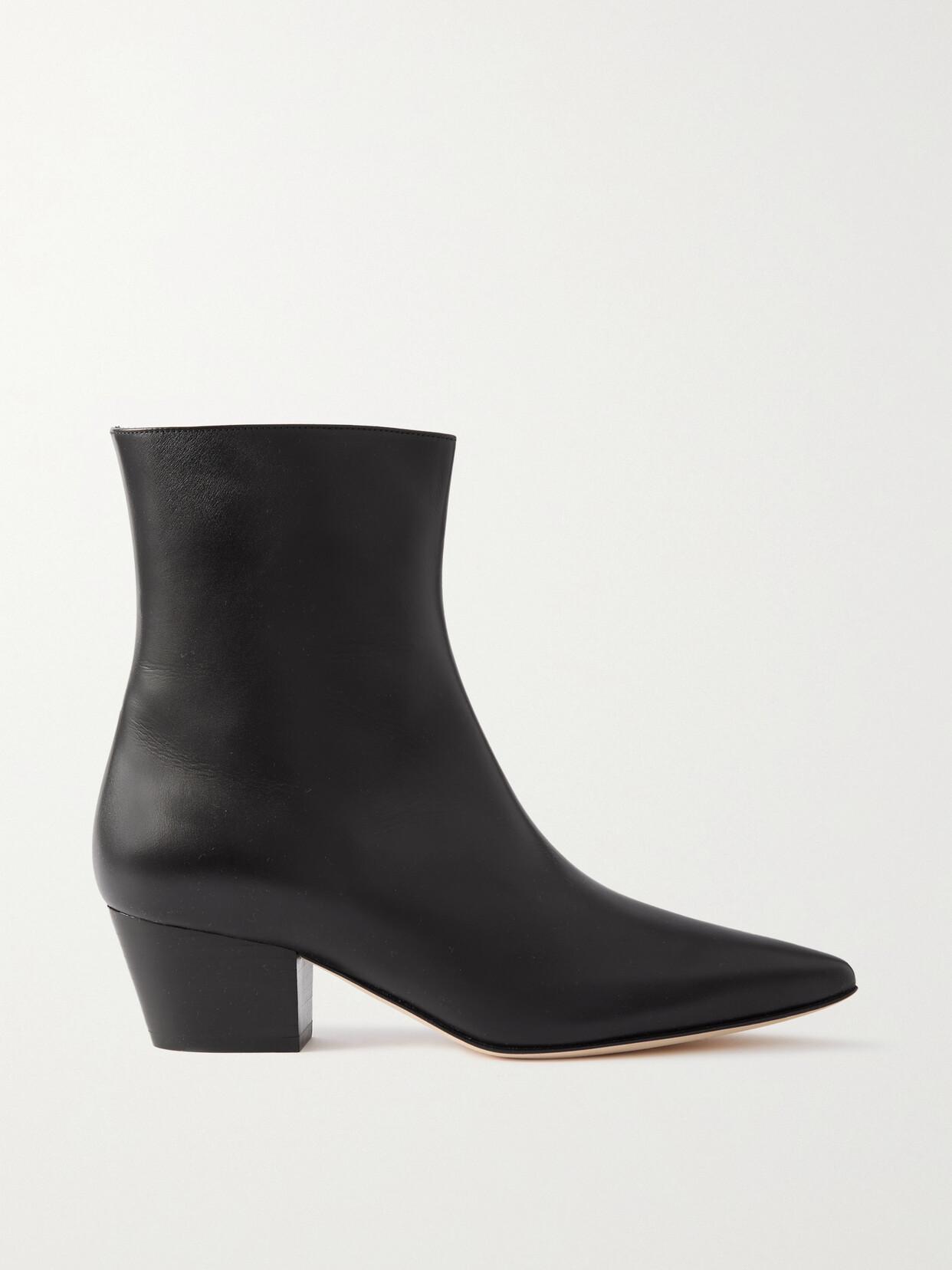 Manolo Blahnik Agnetapla 50 Leather Ankle Boots - Black