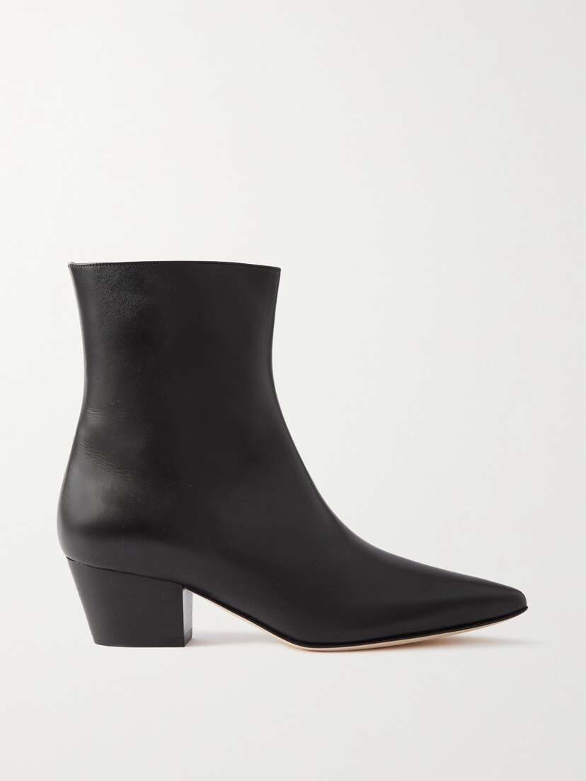 Manolo Blahnik Agnetapla 50 Leather Ankle Boots