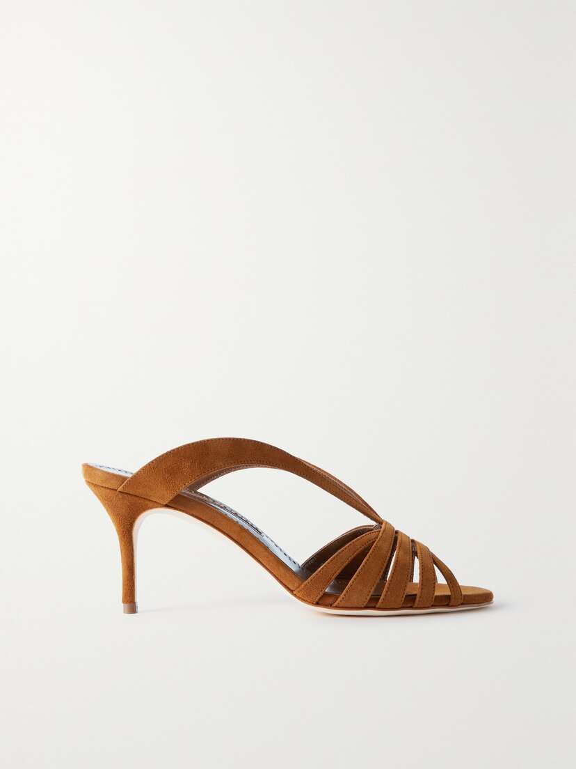 Manolo Blahnik Sardimu 70 Suede Mules