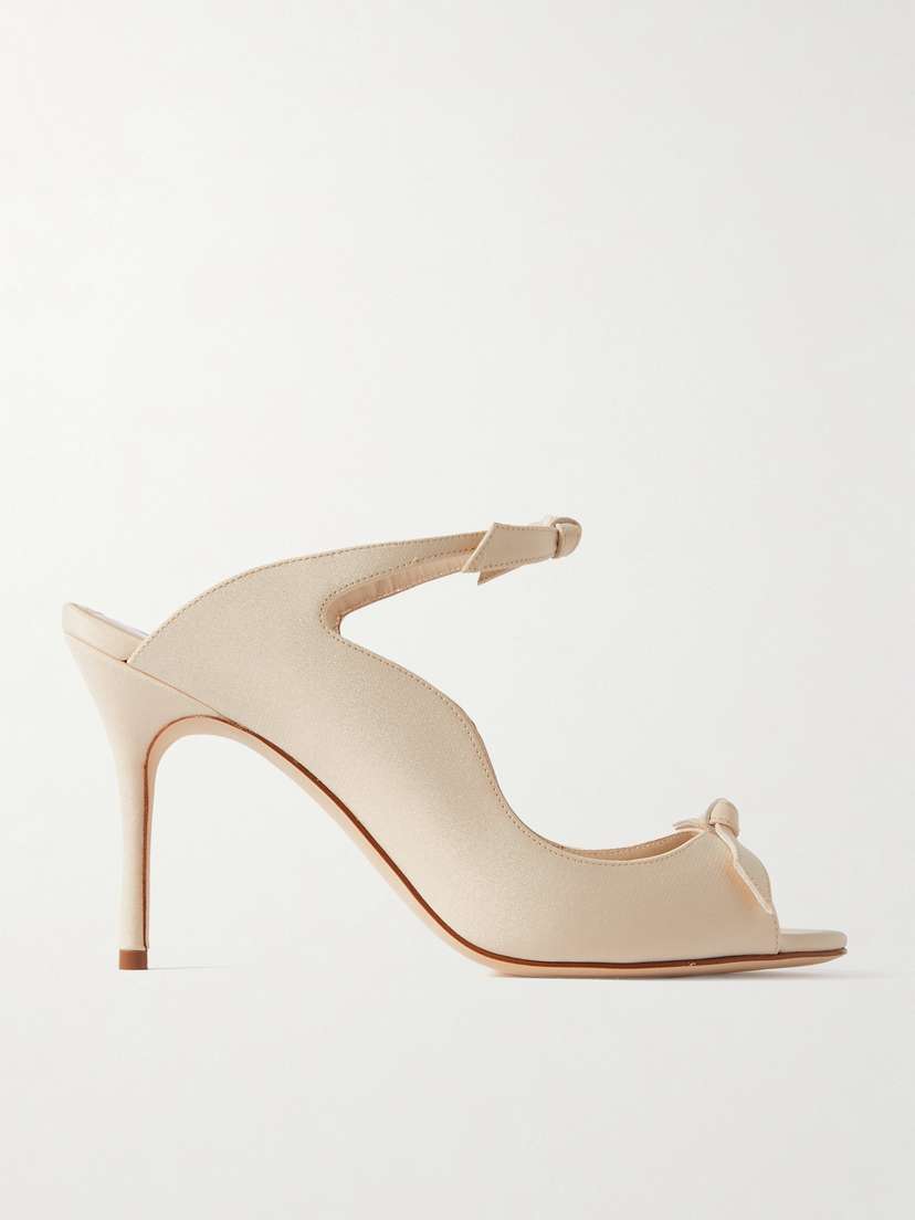 Manolo Blahnik Fiocchetti 90 Scalloped Crepe De Chine Sandals