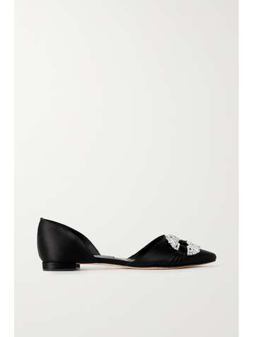 Manolo blahnik black flat cheap