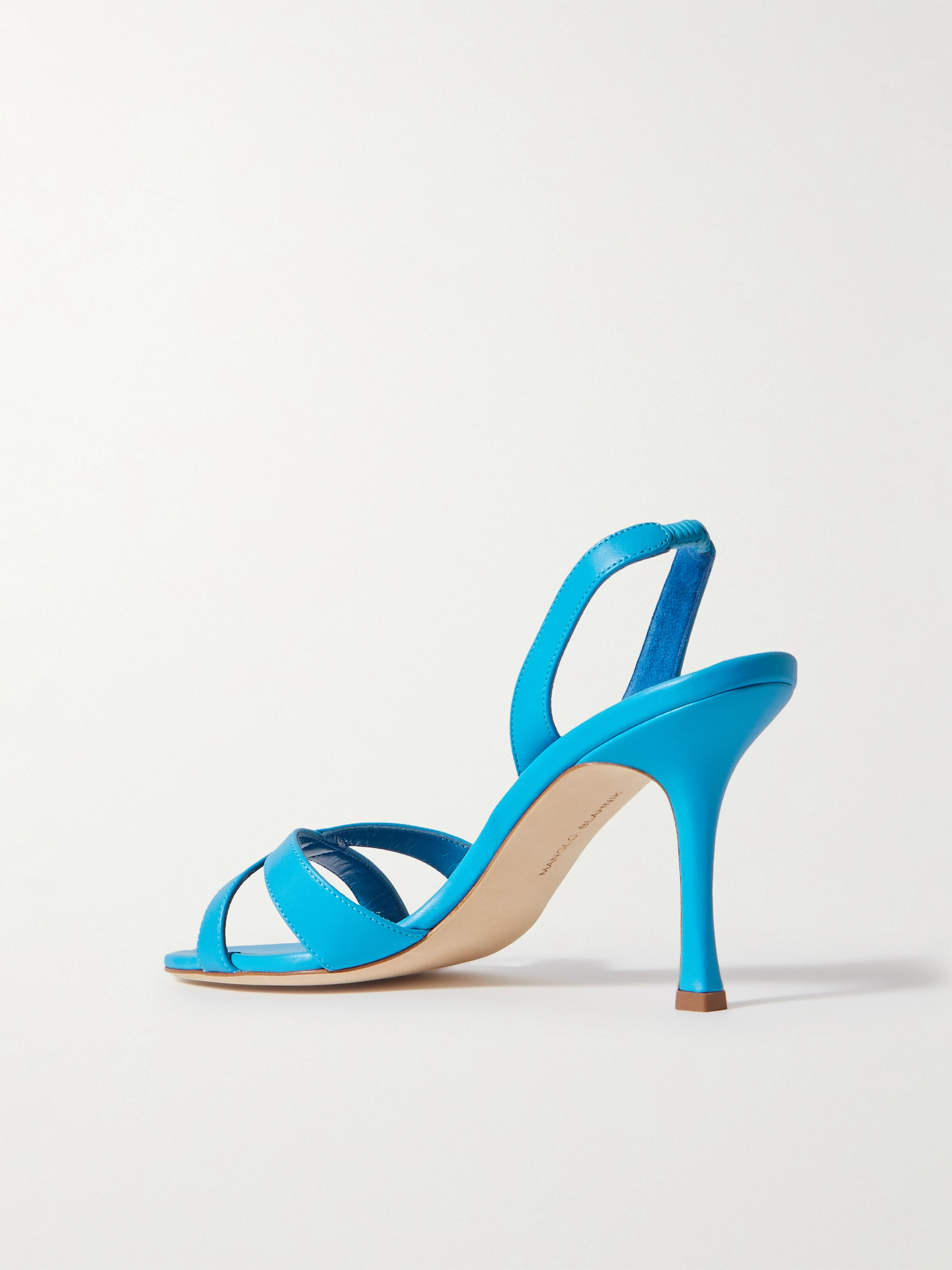 MANOLO BLAHNIK Callasli 90 leather slingback sandals thumbnail