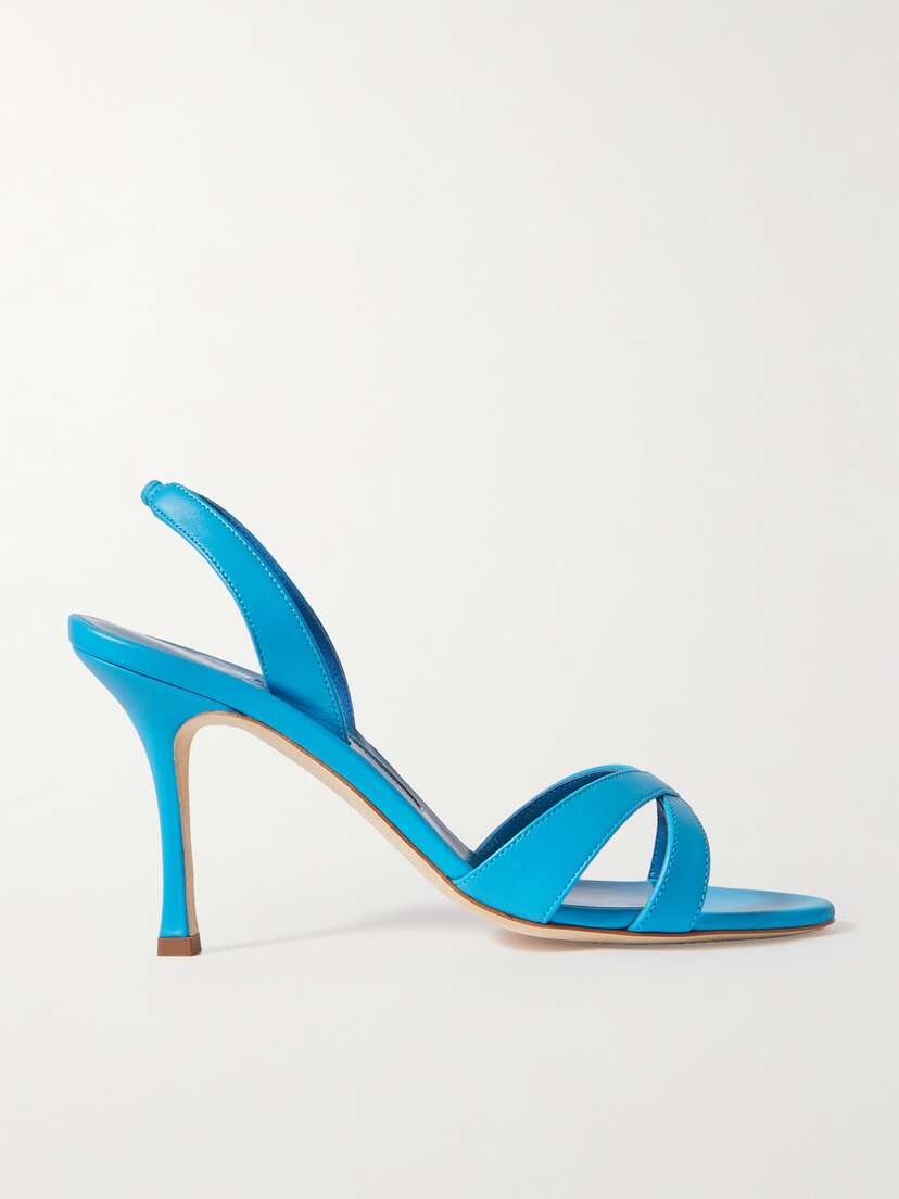 Manolo Blahnik Callasli 90 Leather Slingback Sandals
