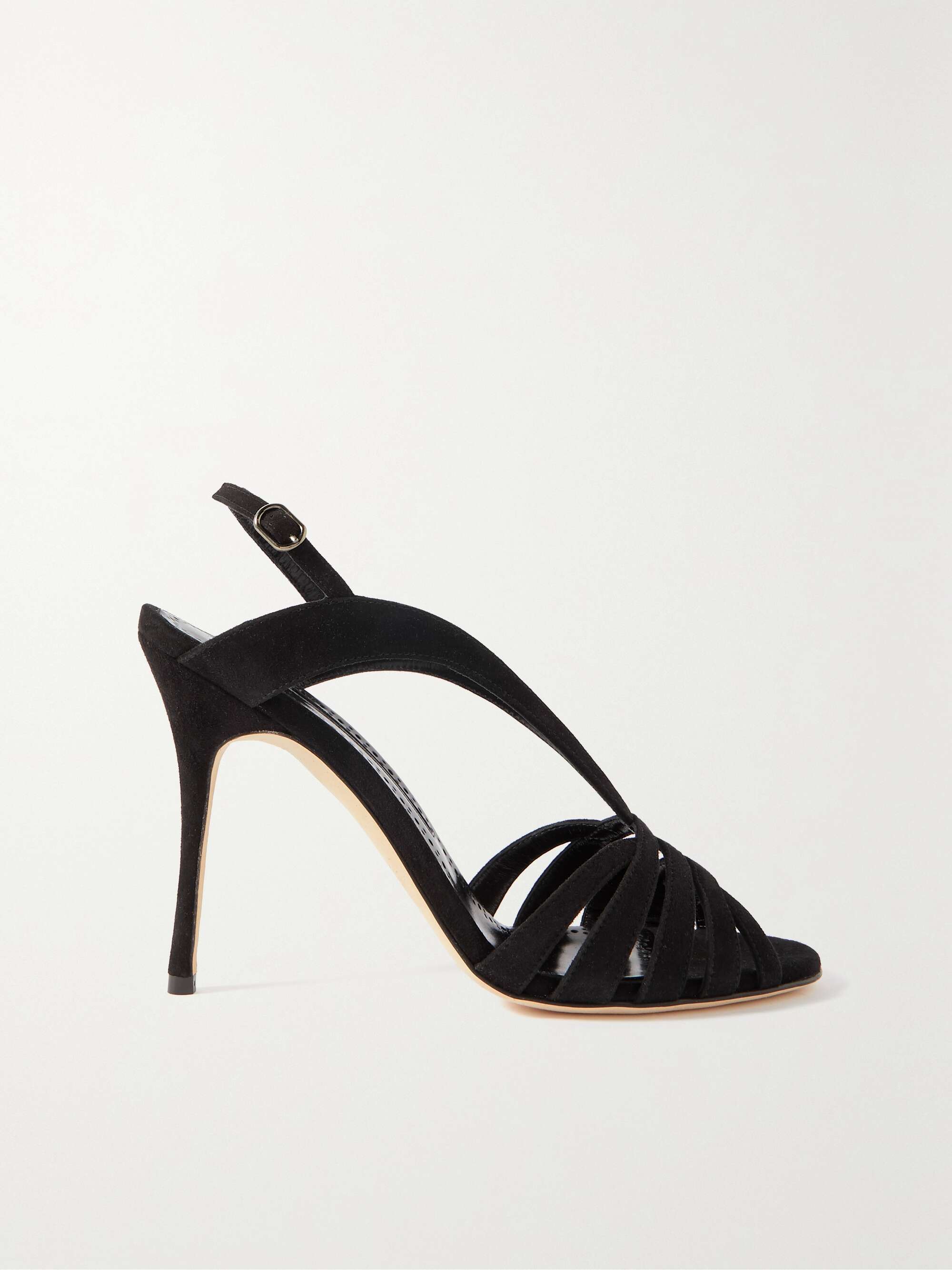 MANOLO BLAHNIK Sardina 105 suede slingback sandals | NET-A-PORTER