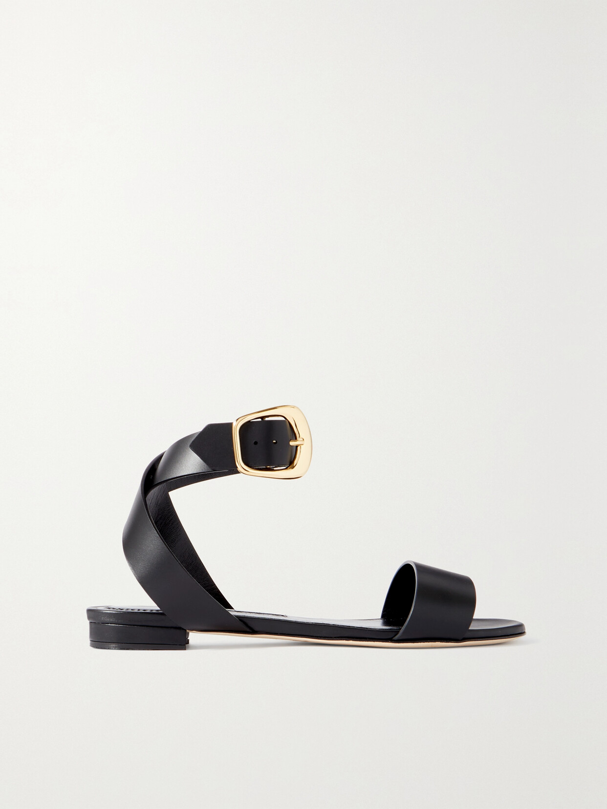 Manolo Blahnik - Brutas Leather Sandals - Black