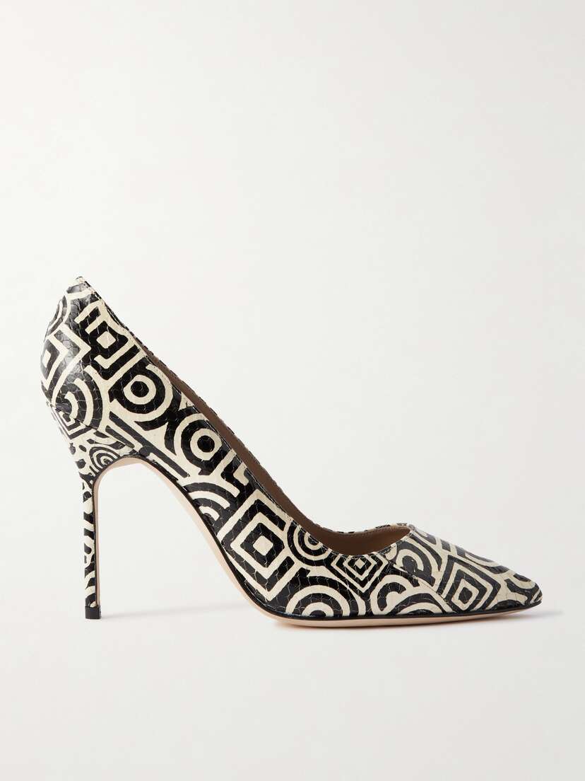 Manolo Blahnik Bb 105 Printed Elaphe Pumps
