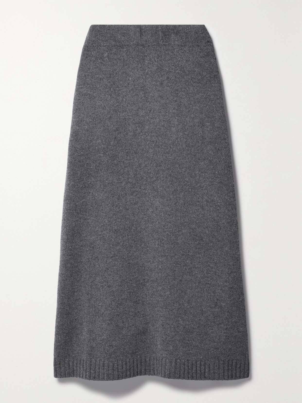 Brunello Cucinelli Virgin Wool-cashmere-silk Midi Skirt In Gray