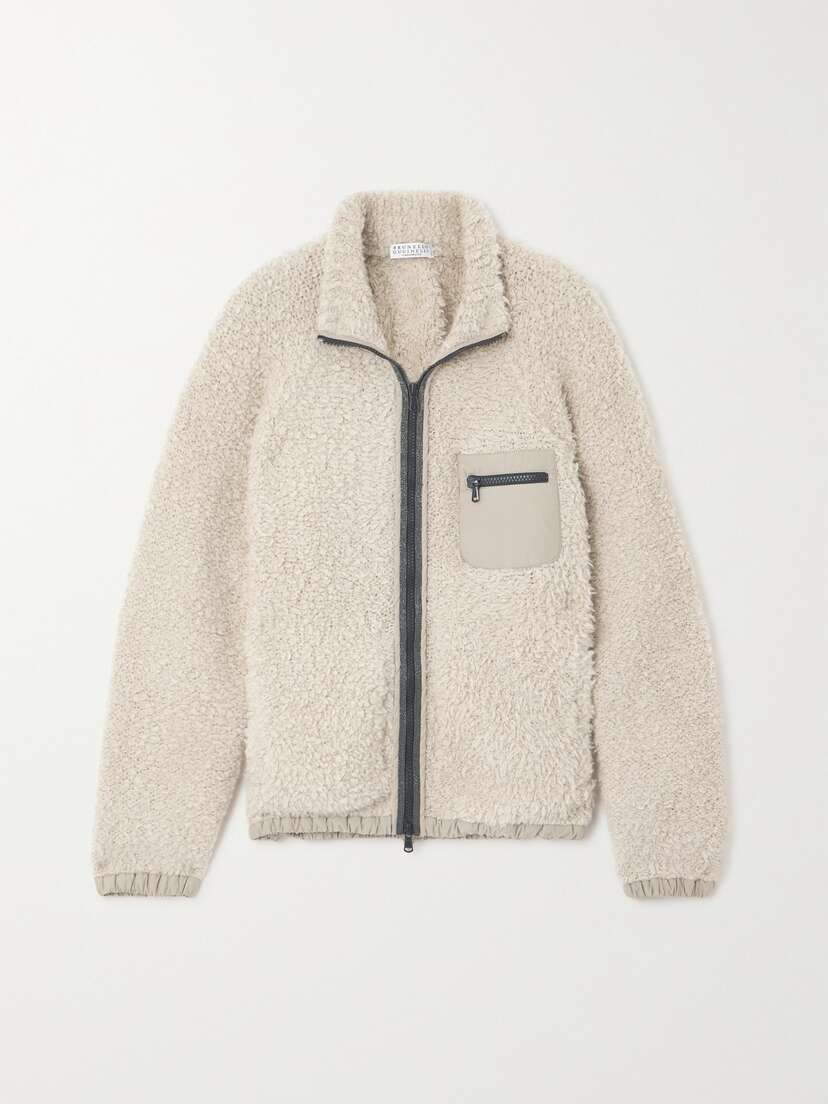 Brunello Cucinelli Bead-embellished Shell-trimmed Cashmere-blend Bouclé Jacket - x large