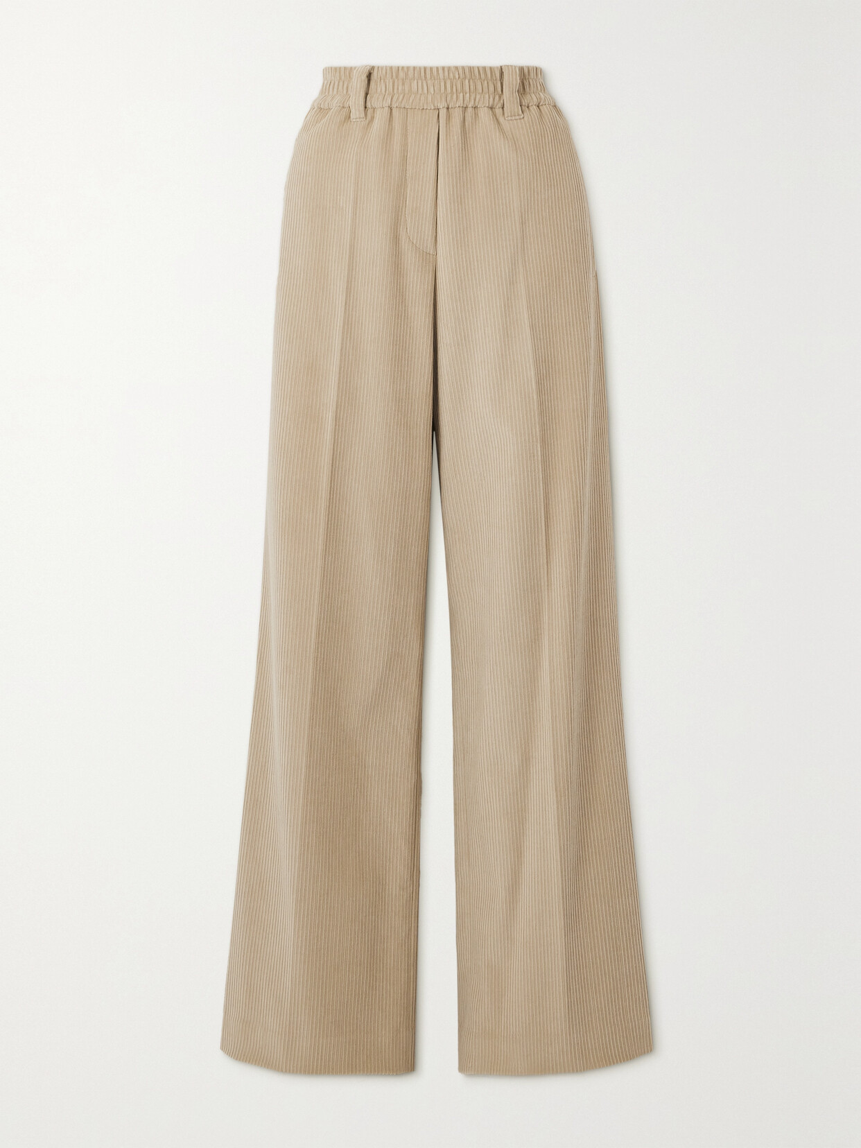 Brunello Cucinelli Cotton-blend Corduroy Wide-leg Pants In Neutrals