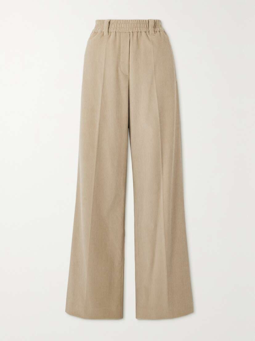Brunello Cucinelli Cotton-blend Corduroy Wide-leg Pants