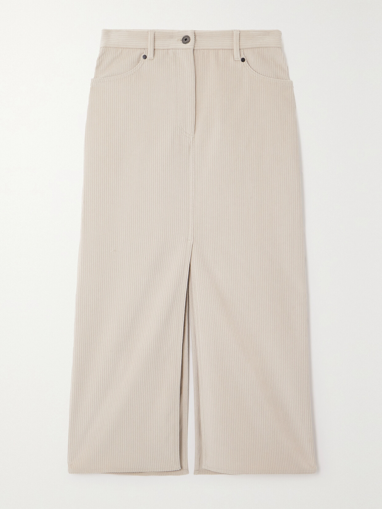 Brunello Cucinelli - Cotton-blend Corduroy Maxi Skirt - Neutrals