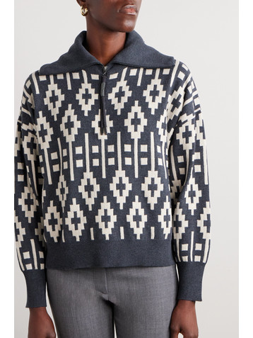 Brunello Cucinelli Wool, cashmere and silk-blend jacquard sweater