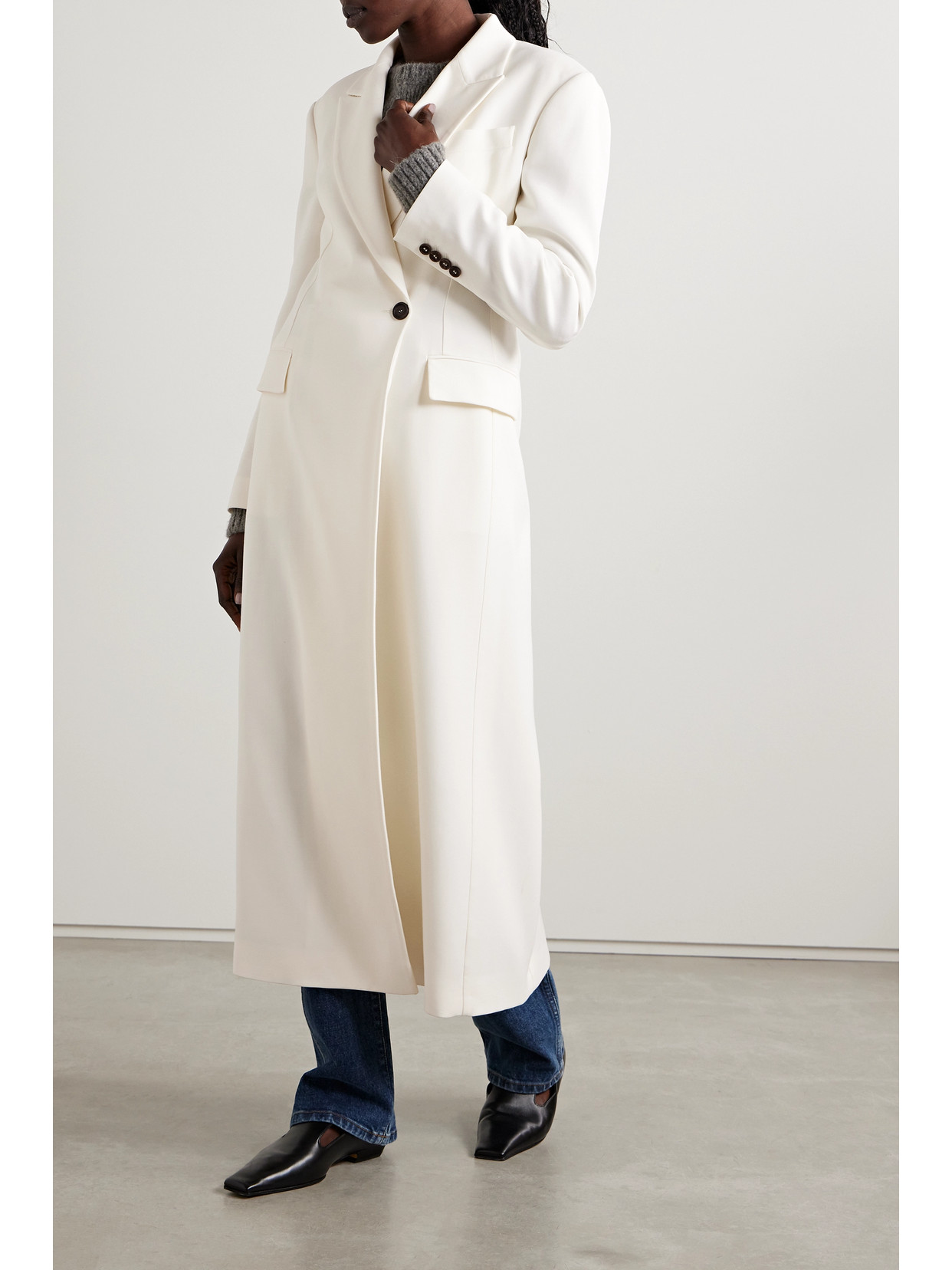 Shop Brunello Cucinelli Twill Coat In White