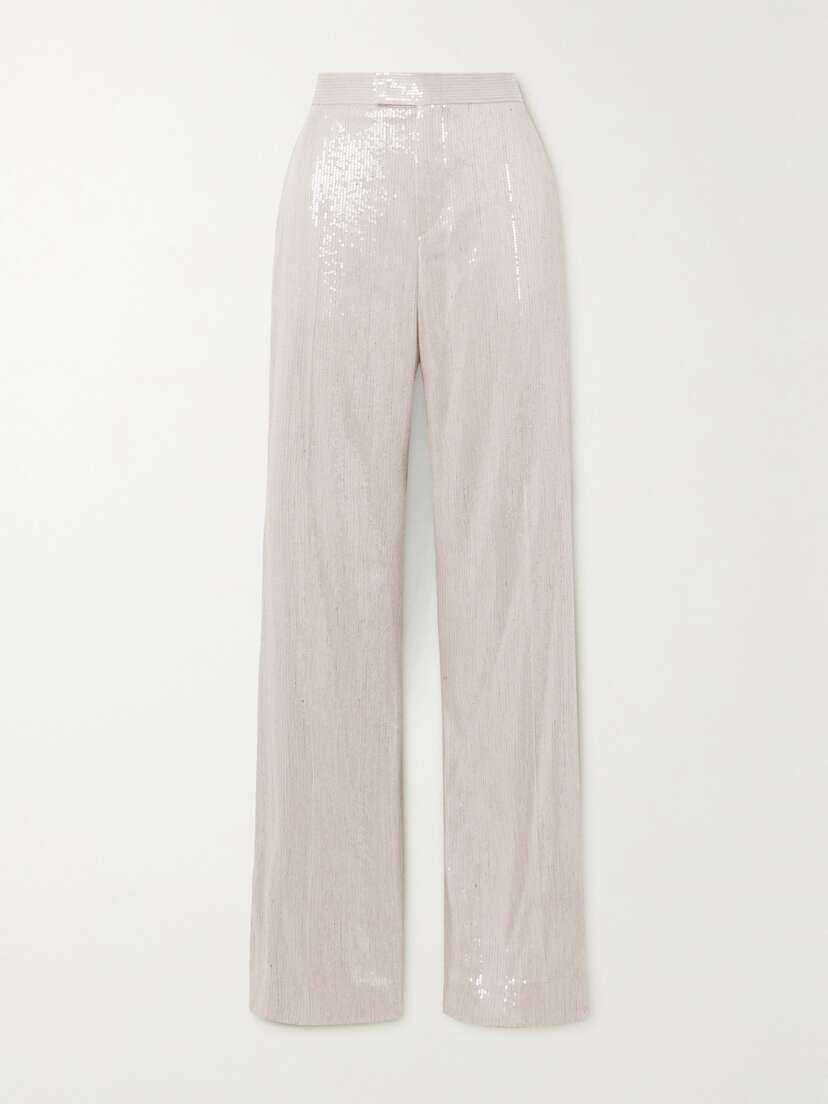 Brunello Cucinelli Sequined Crepe Wide-leg Pants