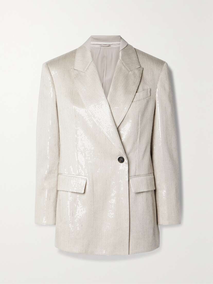 Brunello Cucinelli Sequined Satin Blazer
