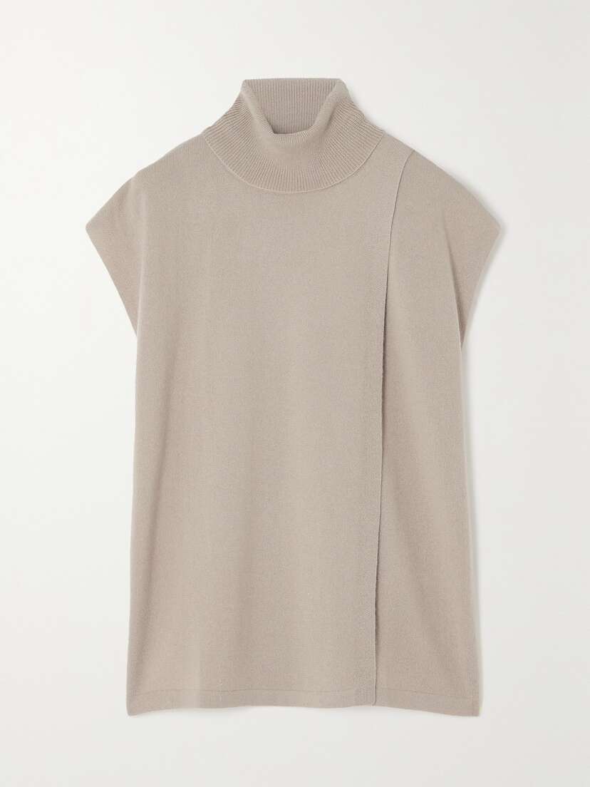 Arch4 Gstaad Layered Cashmere Turtleneck Poncho