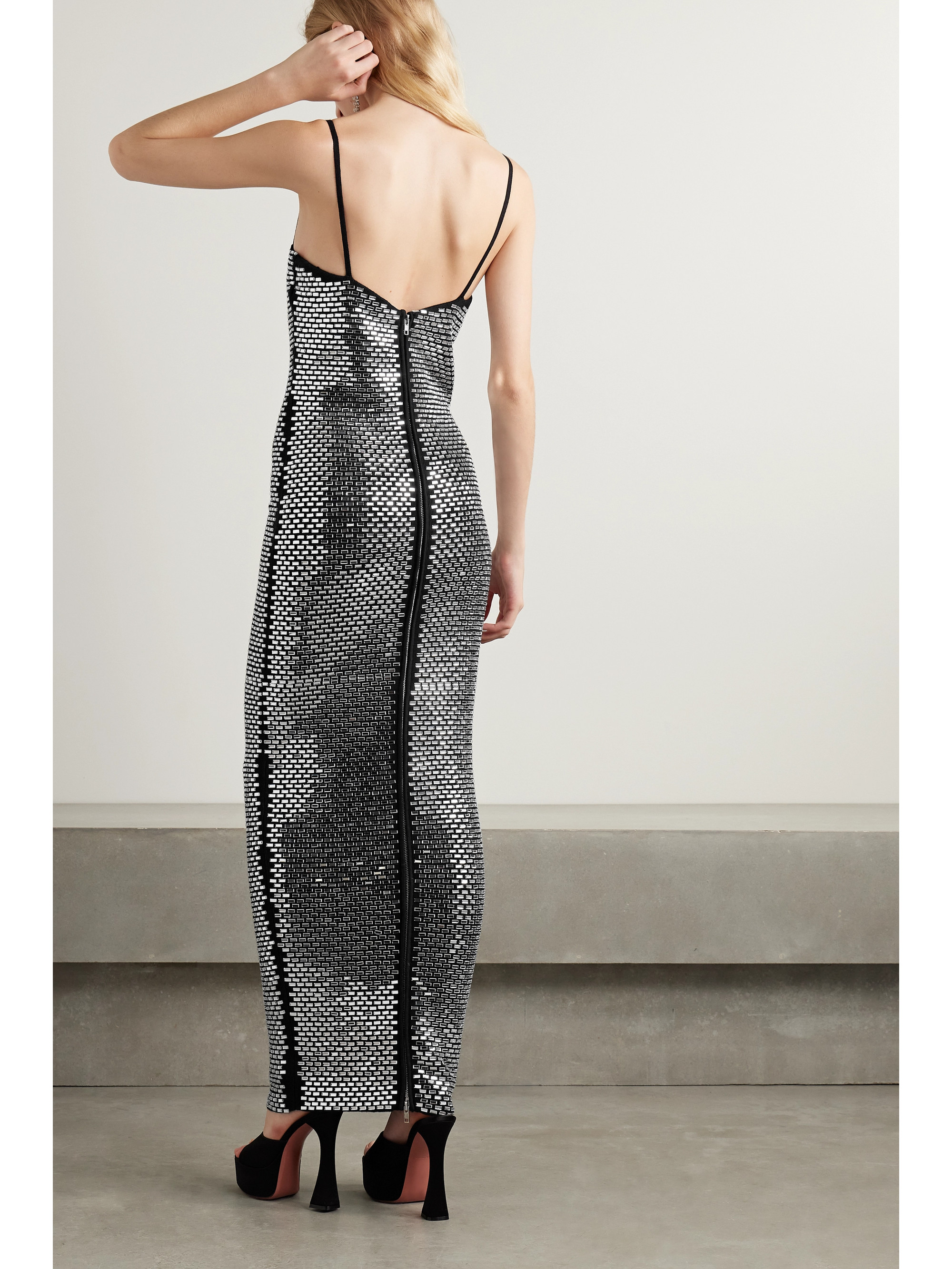 Retrofête Kyree crystal-embellished cotton and cashmere-blend maxi dress