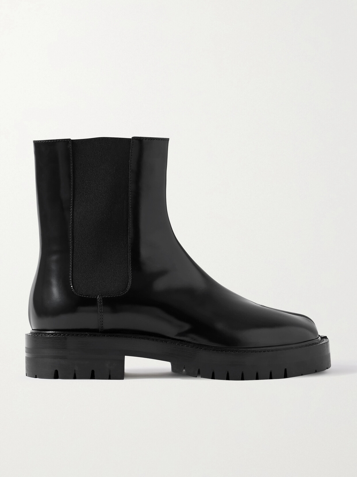 Maison Margiela Tabi County Split-toe Patent-leather Chelsea Boots - Black