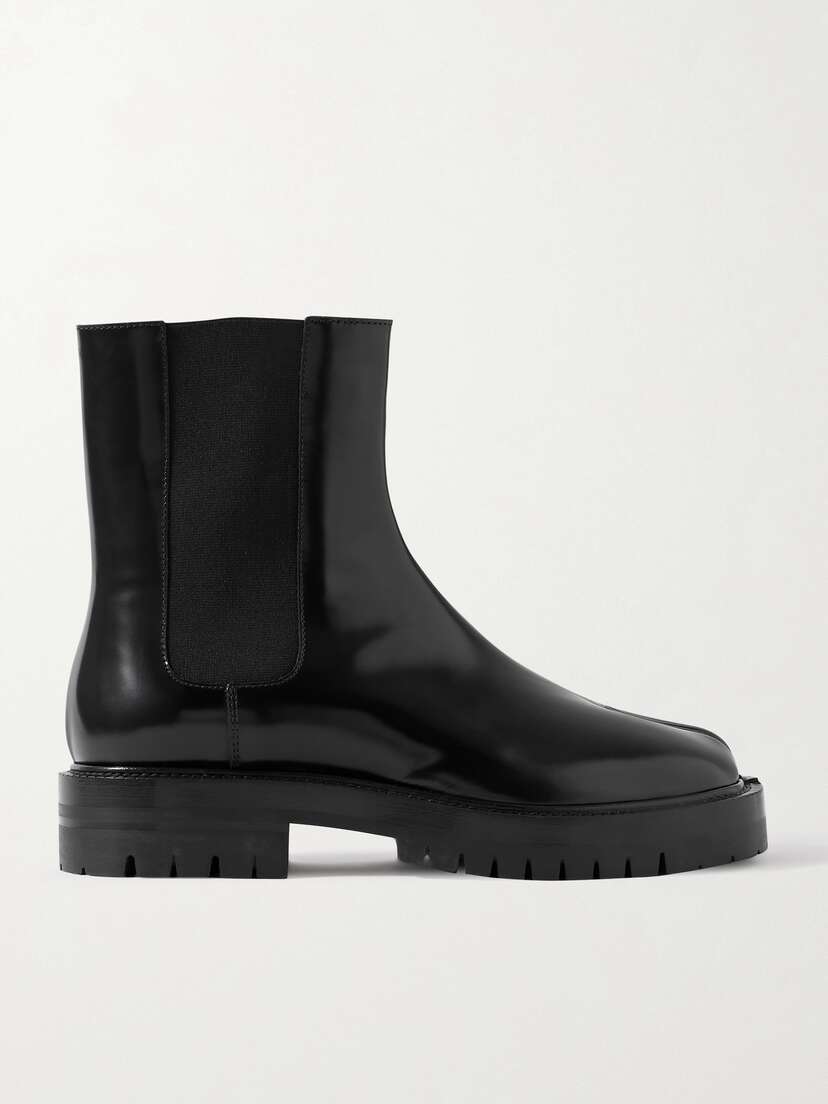 Maison Margiela Tabi County Split-toe Patent-leather Chelsea Boots