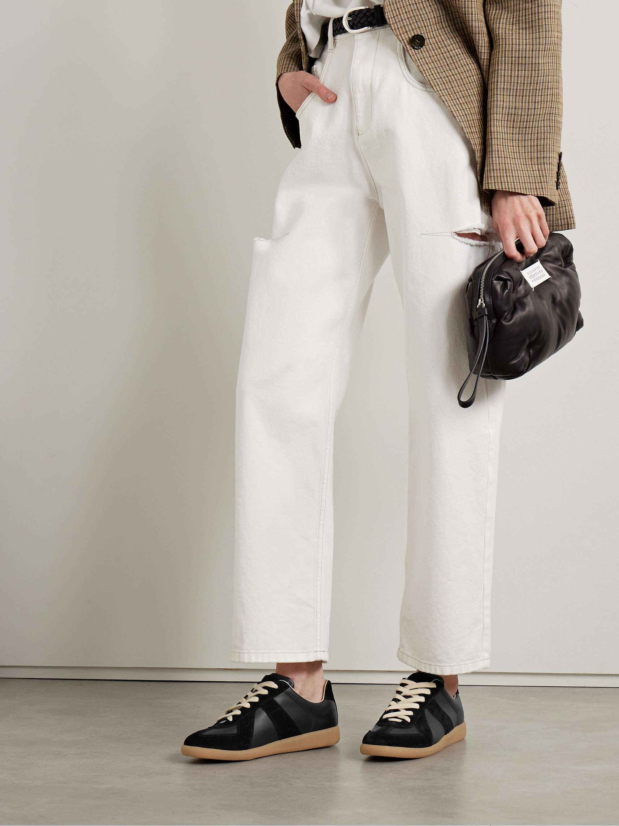 MAISON MARGIELA Replica leather and suede sneakers