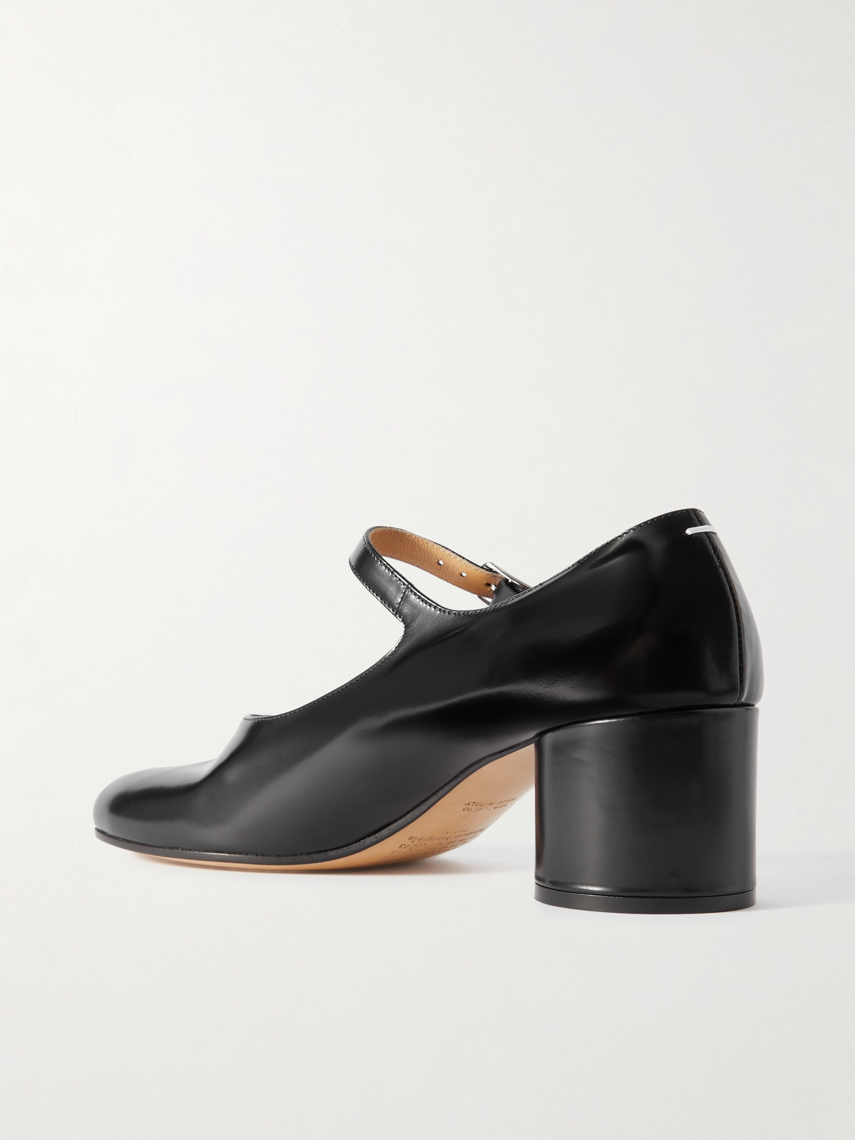 Maison Margiela Womens Black Tabi 60 Split-toe Block-heel Leather Mary-janes Eur 37 / 4 Uk