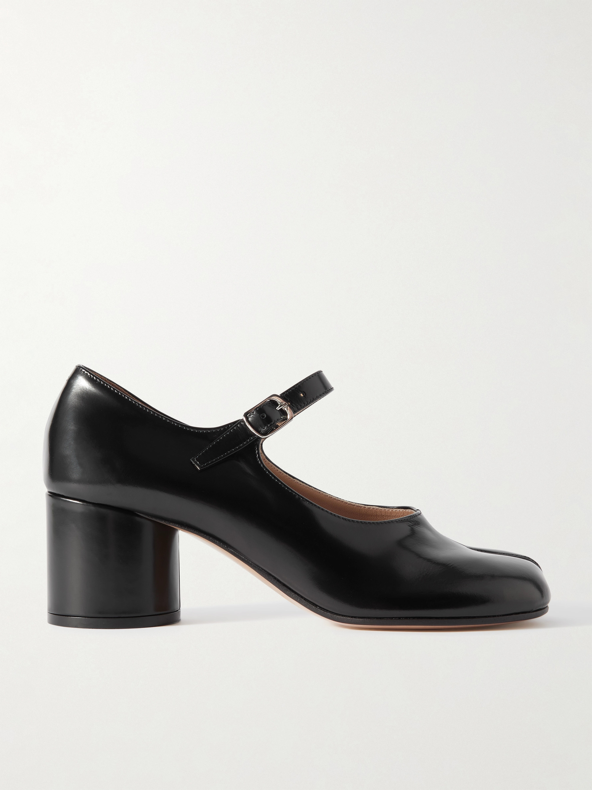Maison Margiela Tabi split-toe glossed-leather Mary Jane pumps