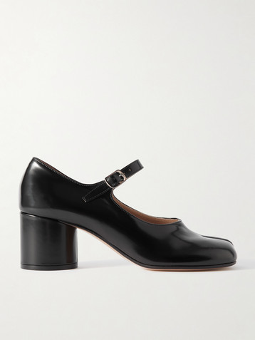 Maison Margiela Tabi split-toe glossed-leather Mary Jane pumps
