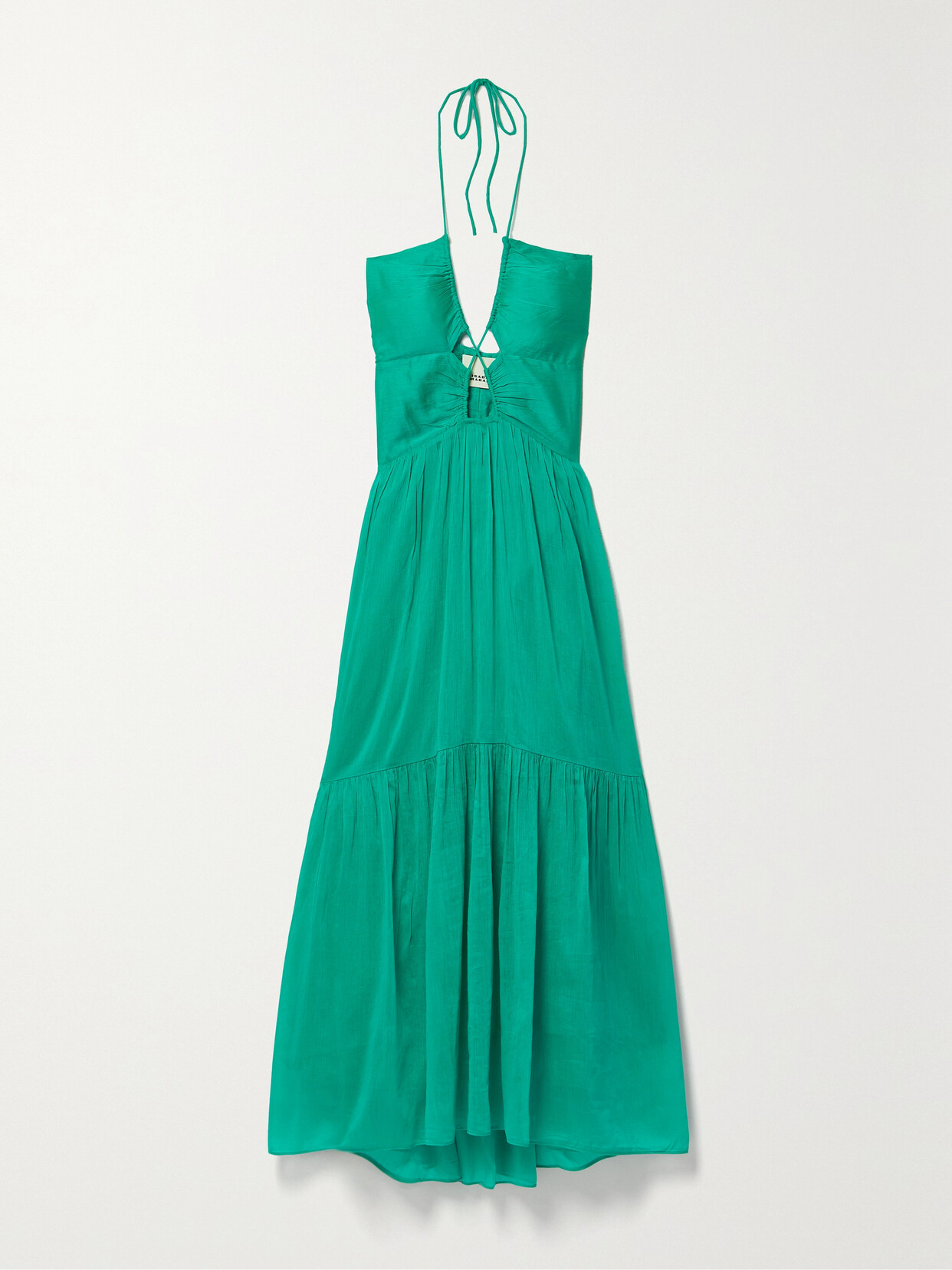 Isabel Marant - Birona Cutout Cotton And Silk-blend Crepon Halterneck Maxi Dress - Green