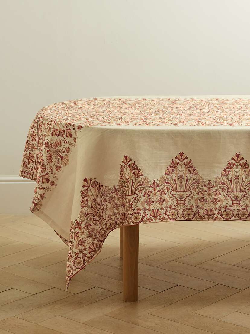 Cabana Creta Printed Linen Tablecloth