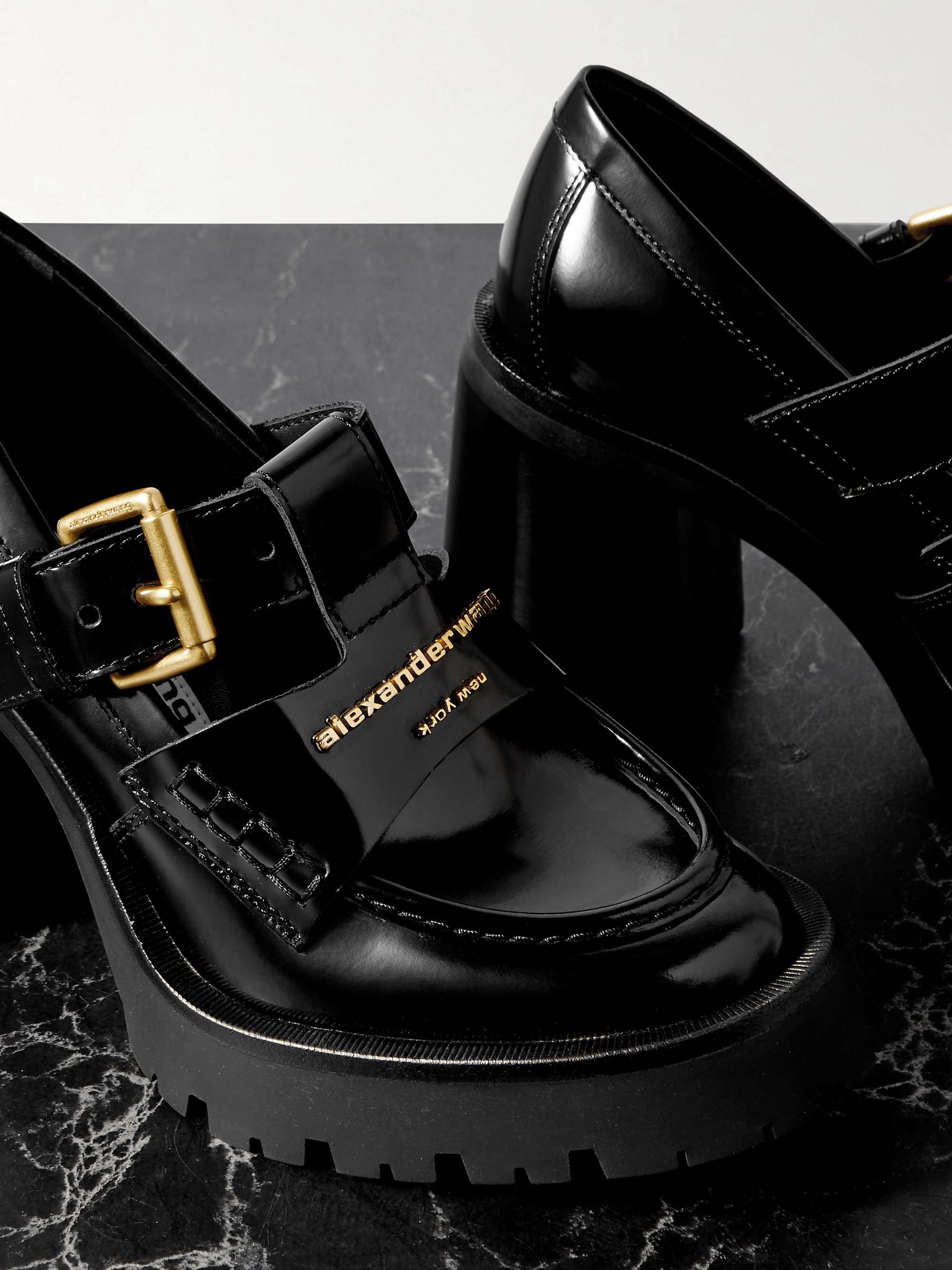 CARTER PLATFORM LOAFER BOOT IN LEATHER in BLACK | alexanderwang®